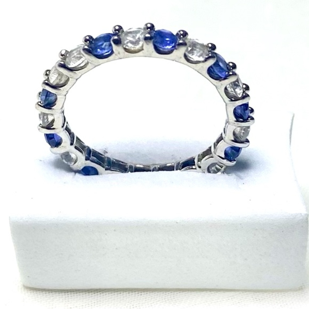 Levian Sapphire Sterling Silver Eternity Band - Picture 5 of 14